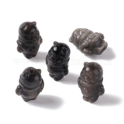 Natürliche silberne Obsidianperlen&nbsp;G-G859-13-1