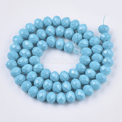 Brins de perles de verre peints par pulvérisation opaques&nbsp;DGLA-T001-005C-1