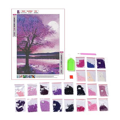 DIY 5D Tree of Life Pattern Canvas Diamond Painting Kits, with Resin  Rhinestones, Sticky Pen, Tray Plate, Glue Clay, for Home Wall Decor Full  Drill