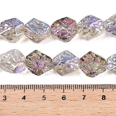 Chapelets de perles en verre électroplaqué&nbsp;EGLA-N012-08Q-1