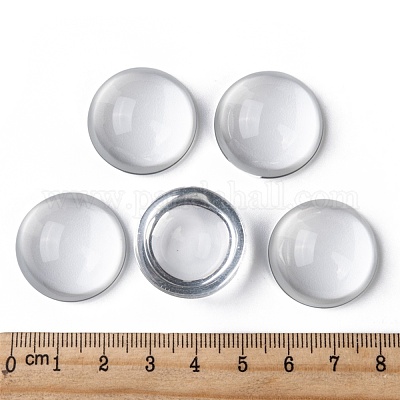 Transparent halbrund Glas Cabochons&nbsp;GGLA-R027-25mm-1
