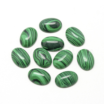 Synthetische Malachit-Cabochons&nbsp;G-R415-14x10-38-1