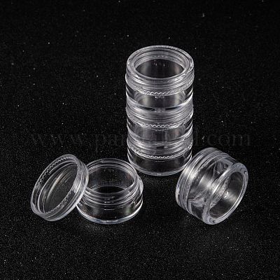 12Pcs Clear Plastic Case Bead Containers Round Small Jewelry Bead
