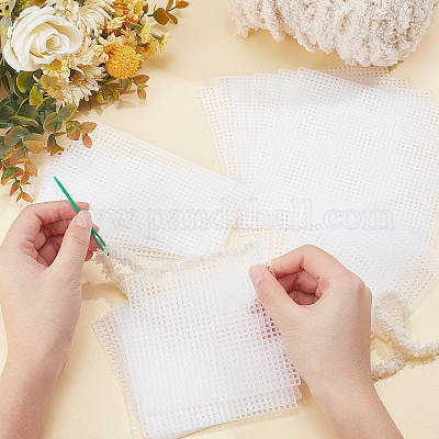 4 Pieces Clear Mesh Plastic Canvas Sheets for Embroidery, Easy to Cut, Plastic  Canvas Kits Clearance Use for Acrylic Yarn Crafting, Knit and Crochet  Projects, 19.68 X 13 : : Office Products