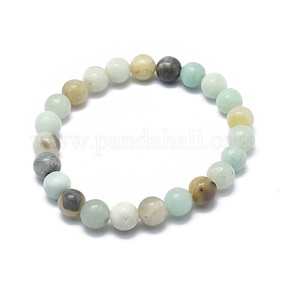 Bracciali elasticizzati in amazonite naturale&nbsp;BJEW-K212-B-007-1