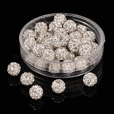 Perles de boule pavé disco &nbsp;RB-Q195-A6mm-001-1
