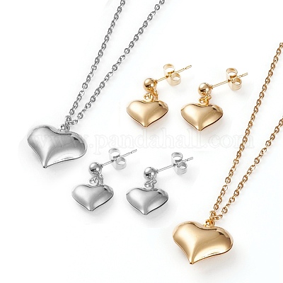 WangGao Stainless Steel Heart Pendant Necklace for Women Love Charms Chain  Jewelry for Girls