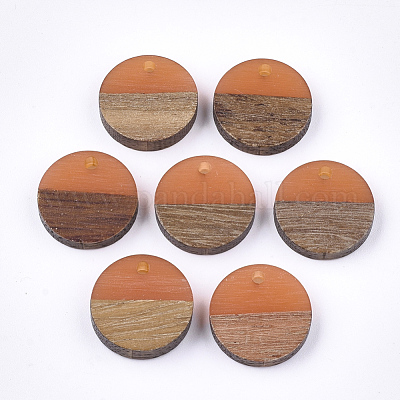 Pendenti in resina e legno di noce&nbsp;RESI-S358-02E-13-1