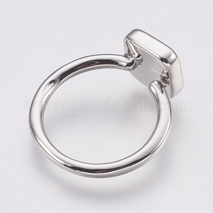 ドゥルージーレジンカフスリング オープンリング 真鍮パーツ 正方形 サイズ7 プラチナ シアン 17mmの通販 Jp Pandahall Com