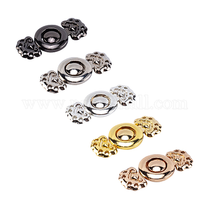 OLYCRAFT 12 Pairs Baroque Swirl Sew on Cape Cloak Clasp Fasteners 58 x 21mm Hook and Eye Cardigan Clip for for Rope ALRI-OC0001-03-1