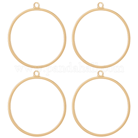 Beebeecraft 1 Box 20Pcs Round Open Back Bezel Pendant 18K Gold Plated Brass Circle Hollow Mold Charms with Loop for DIY Pressed Flower Resin Crafts Jewelry Making KK-BBC00050-79-1
