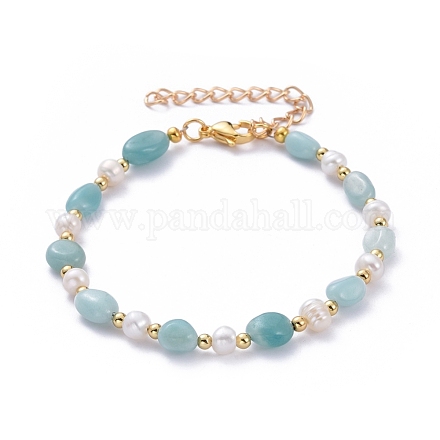 Natürliche amazonite Perlen Armbänder X-BJEW-JB05265-03-1