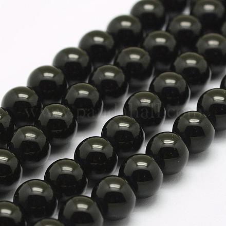 Naturelles quartz noir brins de perles G-F487-02-8mm-1