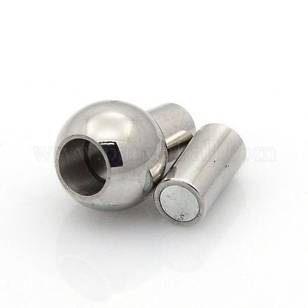 304 Stainless Steel Smooth Surface Magnetic Clasps Fit 2.5mm Cords STAS-O042-05-1