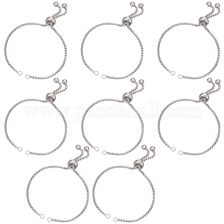 Sunnyclue 8 pièces réglable 304 bracelets à maillons en acier inoxydable STAS-SC0006-04-1