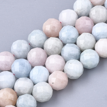Chapelets de perles en morganite naturelle G-S345-6mm-012-1