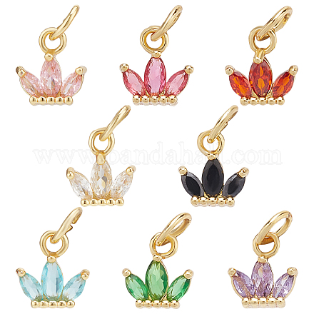 Superfindings 16 pz 8 colori in ottone cubic zirconia charms FIND-FH0003-78-1