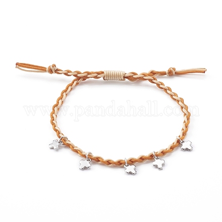 Bracelets de perles de nylon tressés réglables BJEW-JB06058-01-1