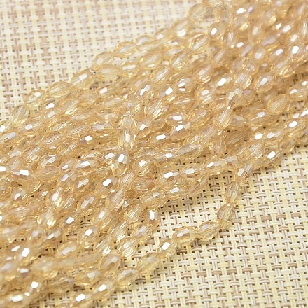 Chapelets de perles en verre électroplaqué X-EGLA-J013-4X6mm-F23-1