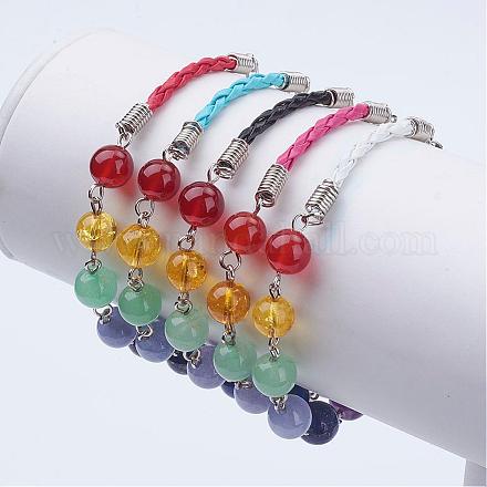 Natürlichen Edelstein Perlen Armbänder BJEW-JB02849-1