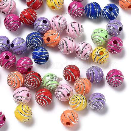 Plating Acrylic Beads PACR-S188-10mm-M-1