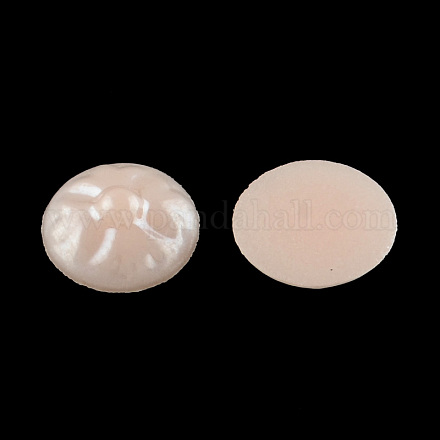 Pearlized Plated Opaque Glass Cabochons PORC-R040-10mm-05-1