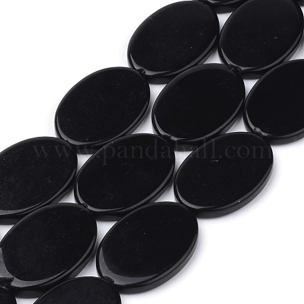 Cuentas sintéticas piedras negras hebras X-G-Q949-006-1