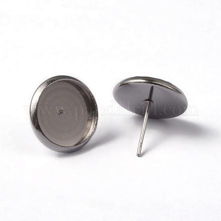 304 Stainless Steel Stud Earring Settings STAS-L182-18-1