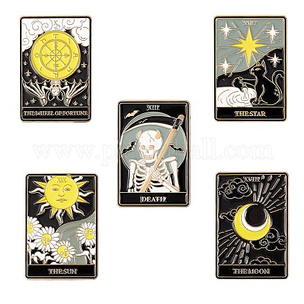 5 pin de esmalte de tarjeta de tarot de moda de 5 estilos. JEWB-SZ0001-15-1