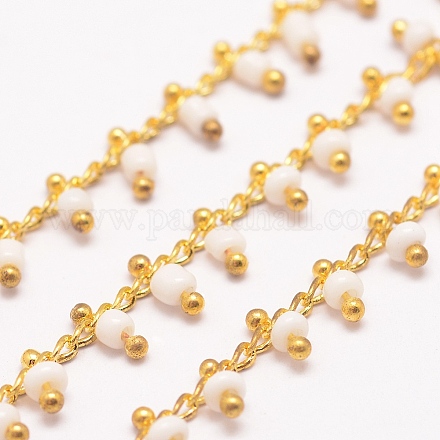 Chaînes avec perles rocailles manuelles AJEW-P061-B03-1