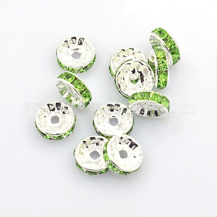 Brass Grade A Rhinestone Spacer Beads RSB039NF-10-1