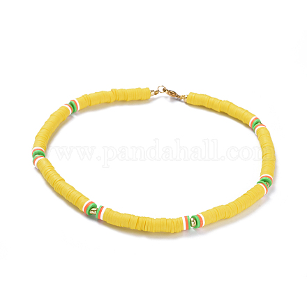 Handmade Polymer Clay Heishi Beads Choker Necklaces NJEW-JN02446-04-1
