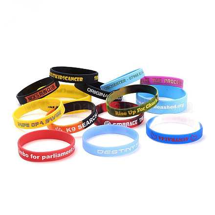 Free Sample Silicone Wristbands Bracelets BJEW-K165-06-1