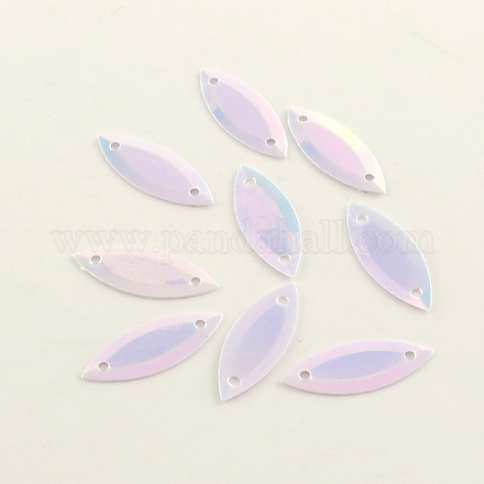 Accessoires ornement de perles de paillette cheval en plastique de l'oeil X-PVC-Q036-6x13mm-319-1