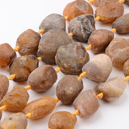 Raw Rough Natural Yellow Botswana Agate Beads Strands G-D833-08-1