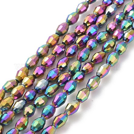 Electroplate Glass Beads Strands EGLA-J013-4X6mm-F15-1