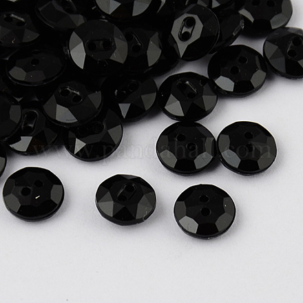 Botones redondos planos del diamante artificial de acrílico de Taiwán de 2-agujero BUTT-F015-10mm-01-1