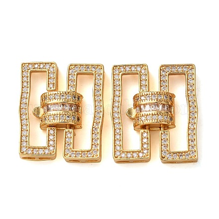 Fermoirs repliables en laiton micro pave zircone cubique transparente&nbsp;KK-K422-14G-1
