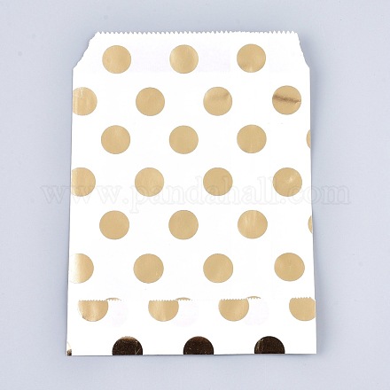 Polka Dot Pattern Eco-Friendly Kraft Paper Bags AJEW-M207-H01-03-1