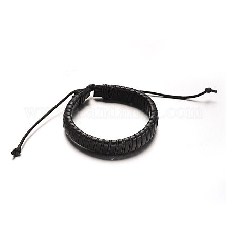Adjustable Braided Leather Cord Bracelets BJEW-M169-18E-1