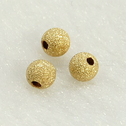 Perlas texturadas rellenas de oro amarillo KK-G155-3mm-2-1