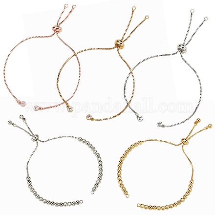 5 piezas 5 estilos de fabricación de pulseras de cadena de latón KK-SZ0001-56-1