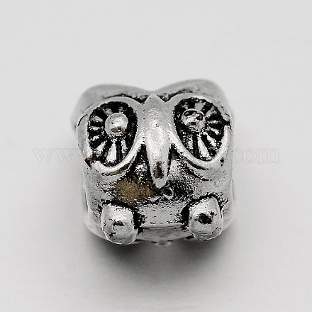 Alloy Owl Large Hole European Beads MPDL-M040-19AS-1
