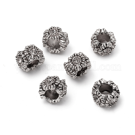 Antique Silver Plated Alloy European Beads MPDL-L030-M01-AS-1
