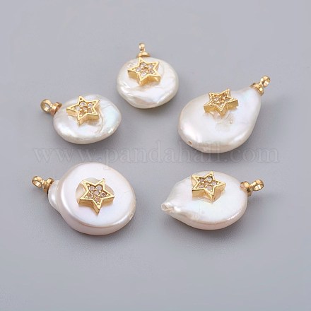 Natural Cultured Freshwater Pearl Pendants PEAR-F008-12G-1