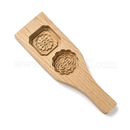 Stampo per mooncake con pressa in legno di faggio WOOD-K010-07D-1