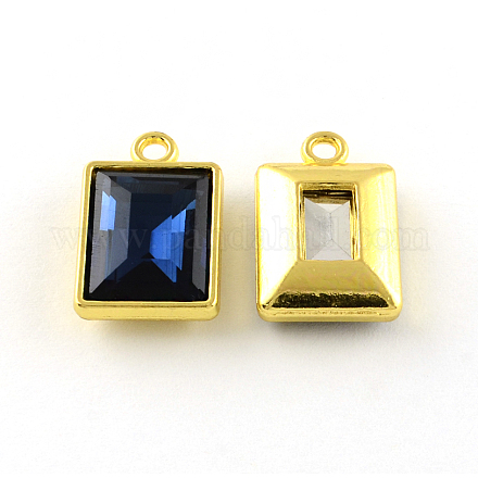 Rectangle Faceted Glass Pendants TIBE-Q050-190B-LF-1