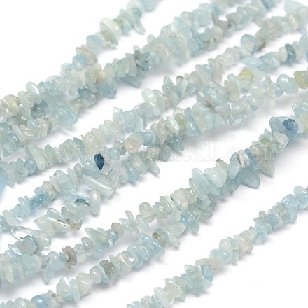 Puces aigue-marine naturelle brins de perles G-N0164-51-1