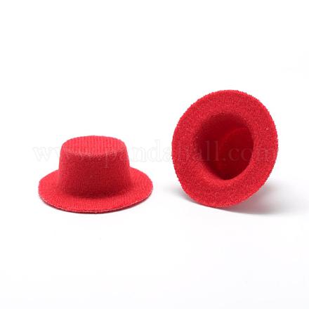布地帽子パーツ  DIYクラフト装飾  内側にプラスチックで  レッド  40~41x16mm AJEW-R078-4.0cm-12-1