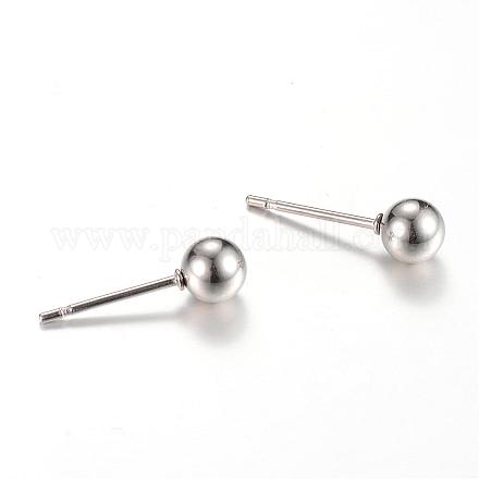 304 Stainless Steel Ball Ear Studs STAS-T007-03-1